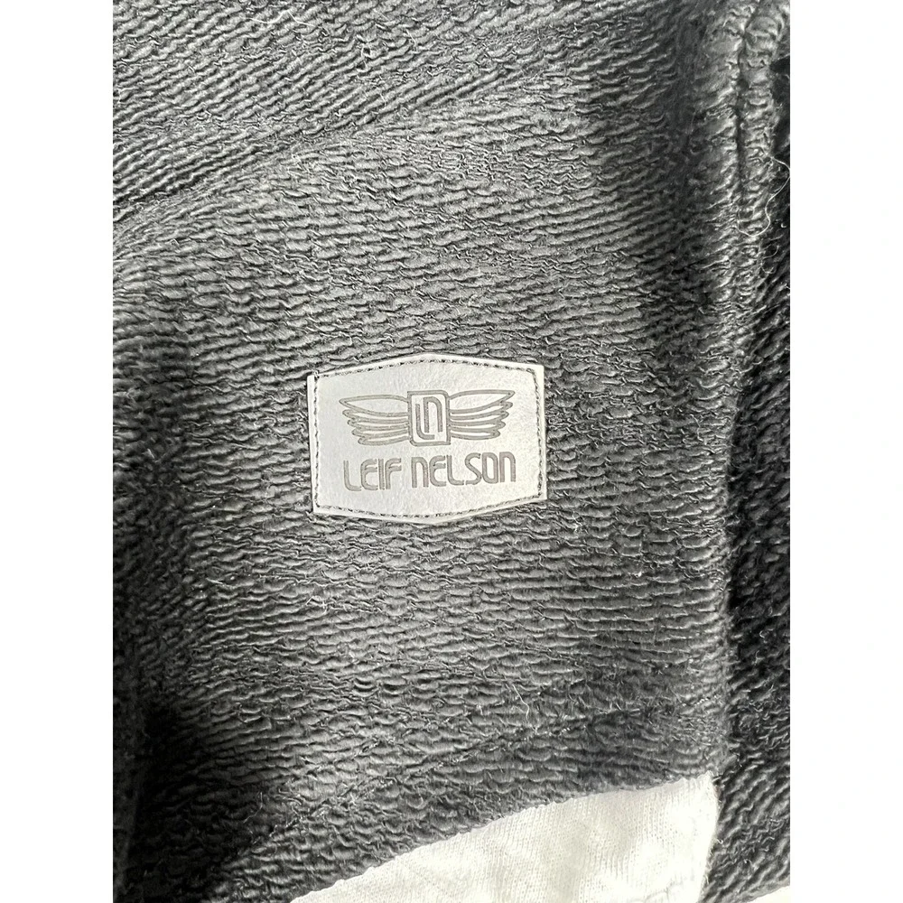 NWT Leif Nelson Black Long Sleeve Lightweight Hooded Sweater LN8120 Mens SZ Med - Picture 15 of 16